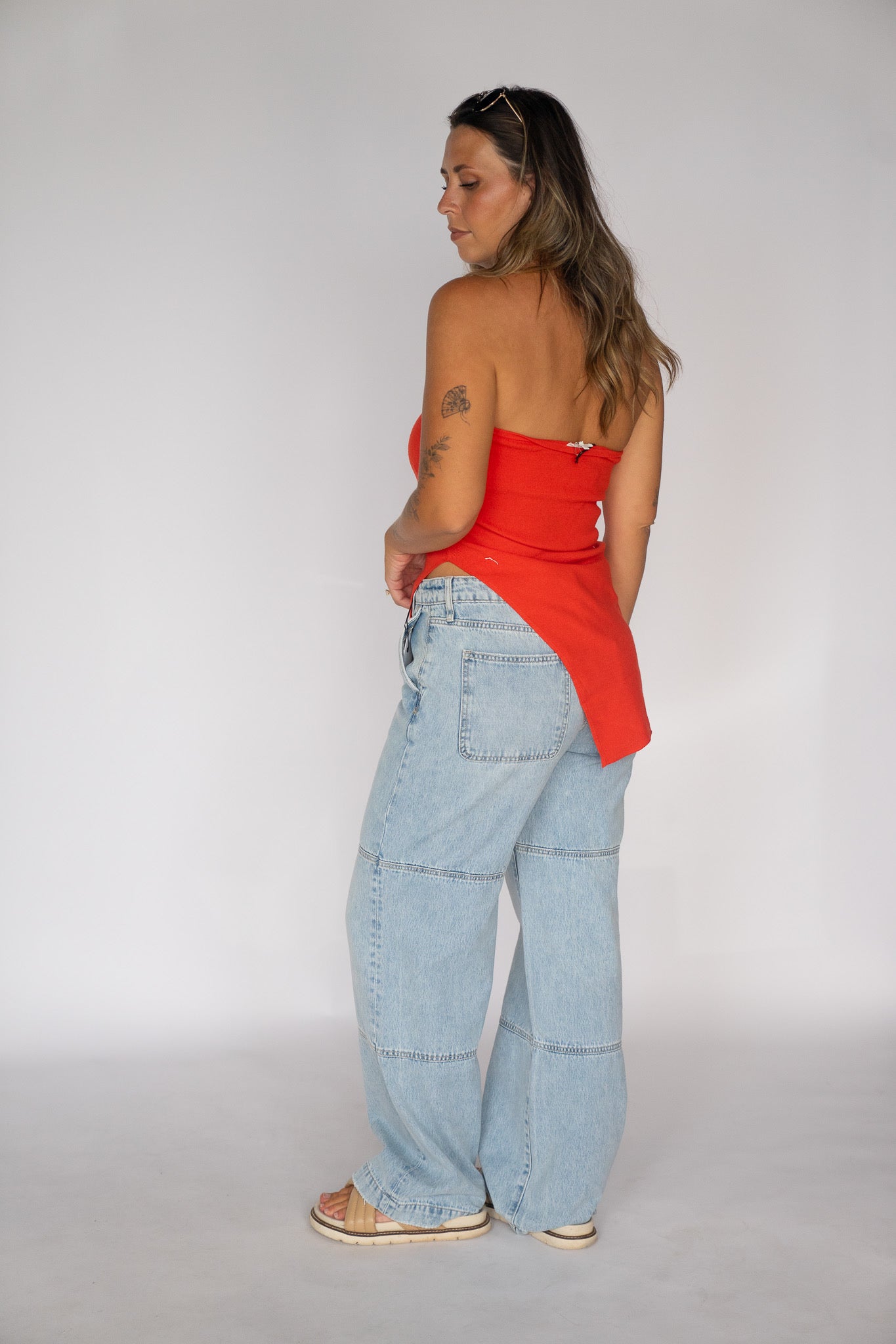 Asymmetrical Scarlet Top