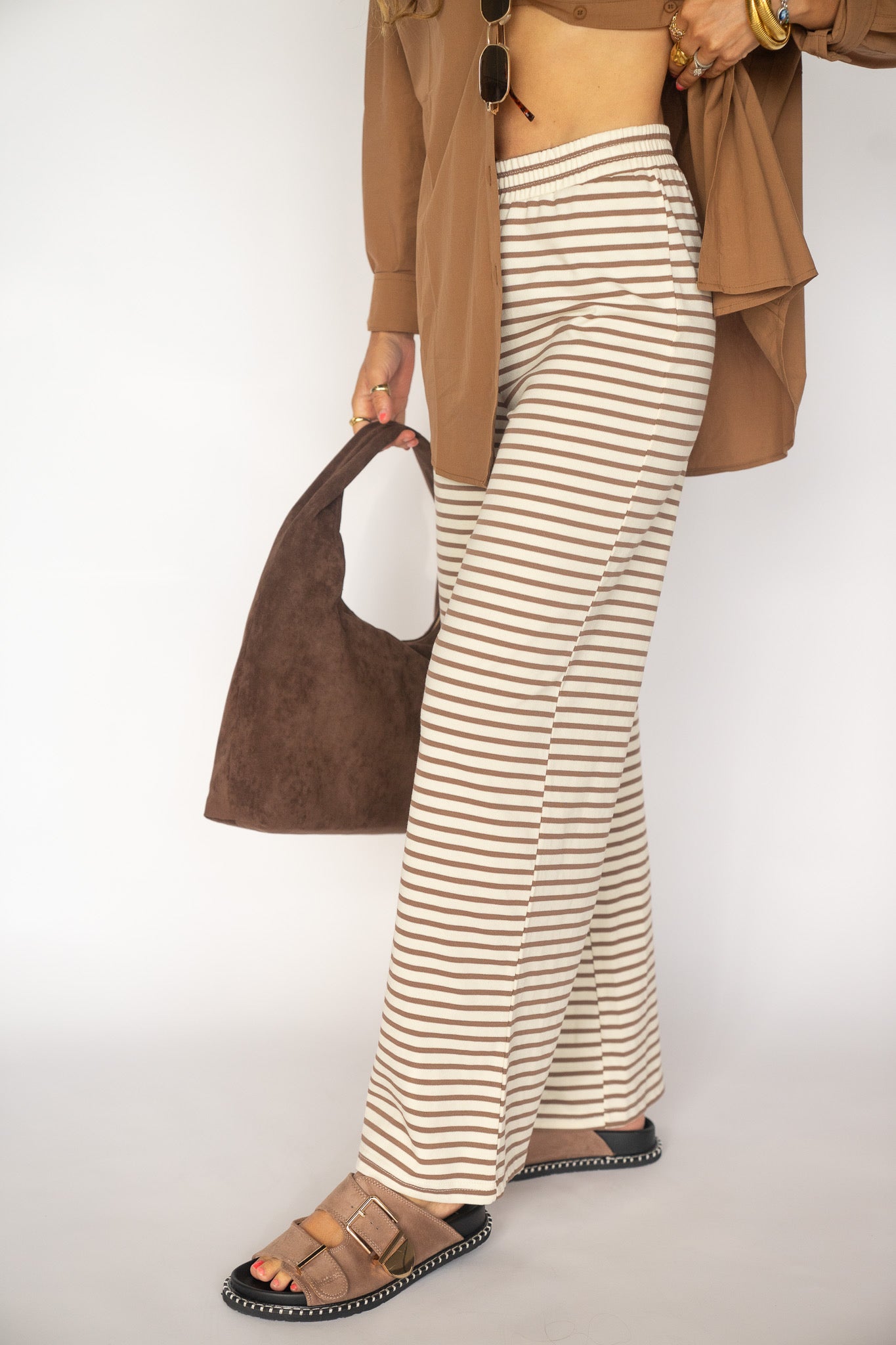 Mocha Striped Pants