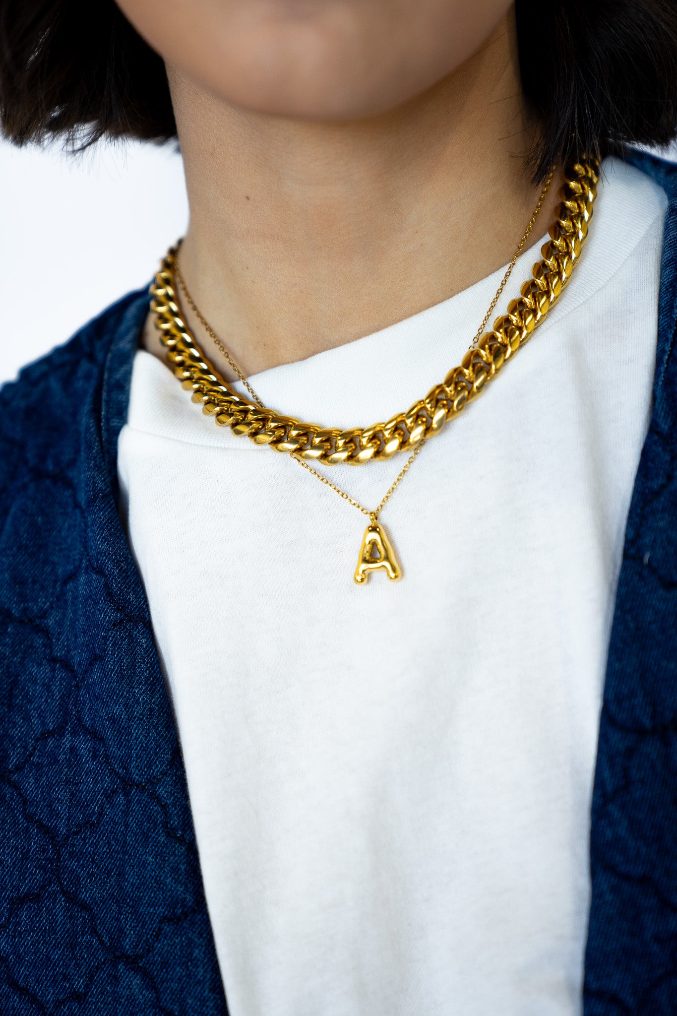 Initial Bubble Letter Necklace