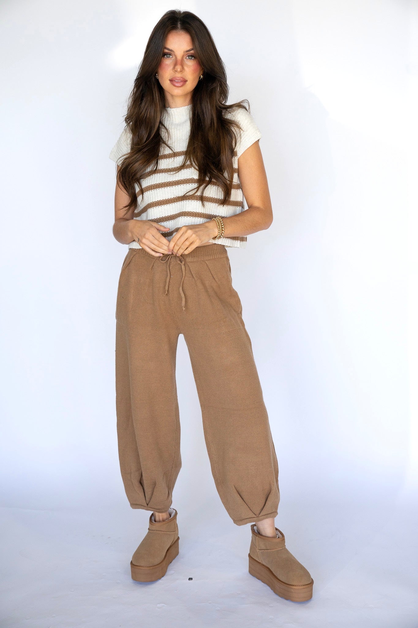 White Mocha Knit Top