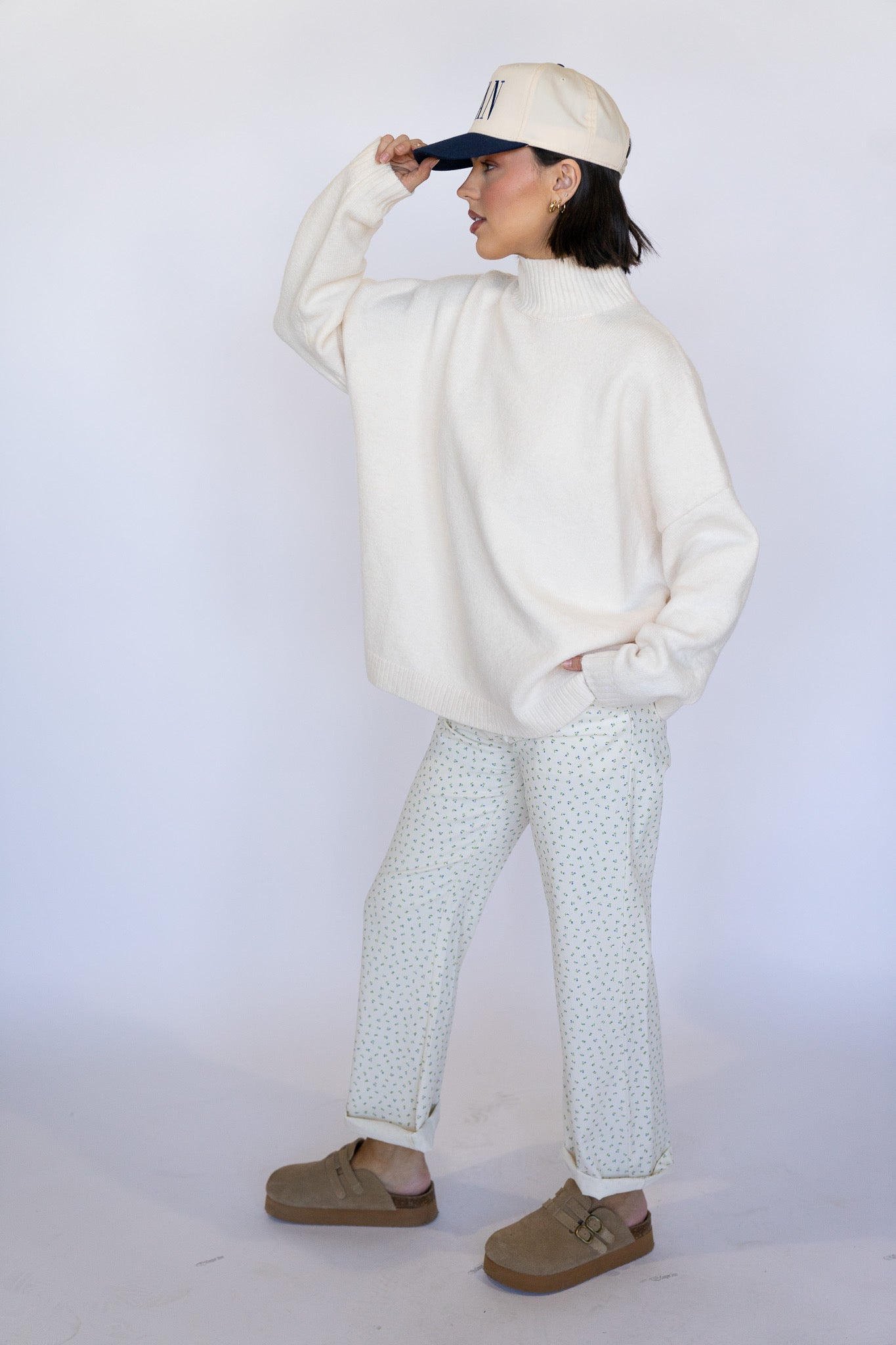 Mock Neck Boxy Sweater (Multiple Colors)
