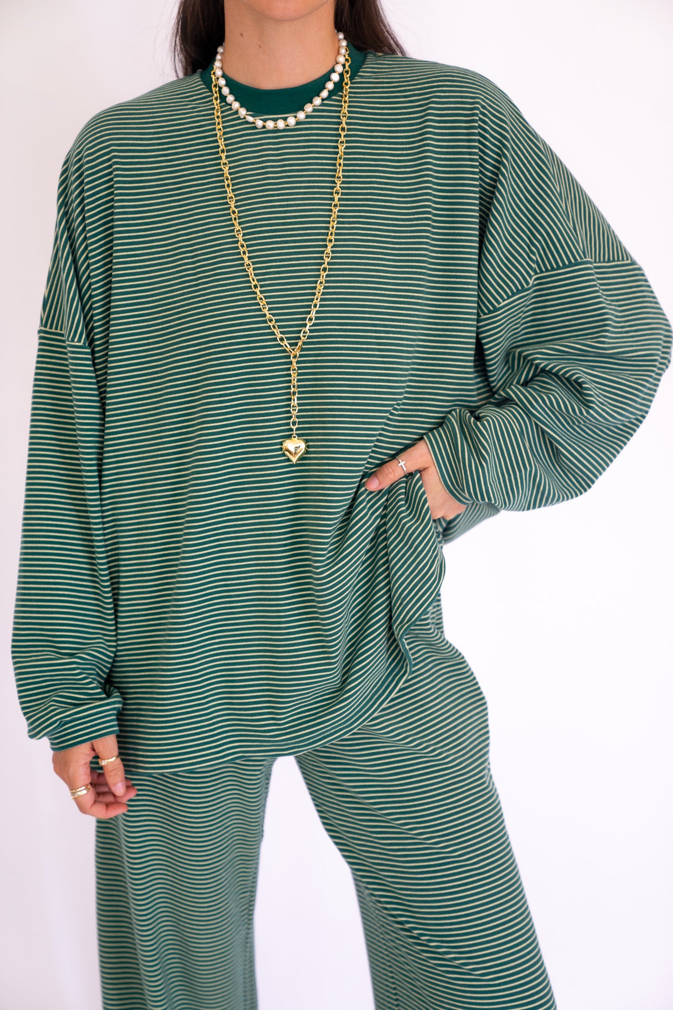 Green Striped Top