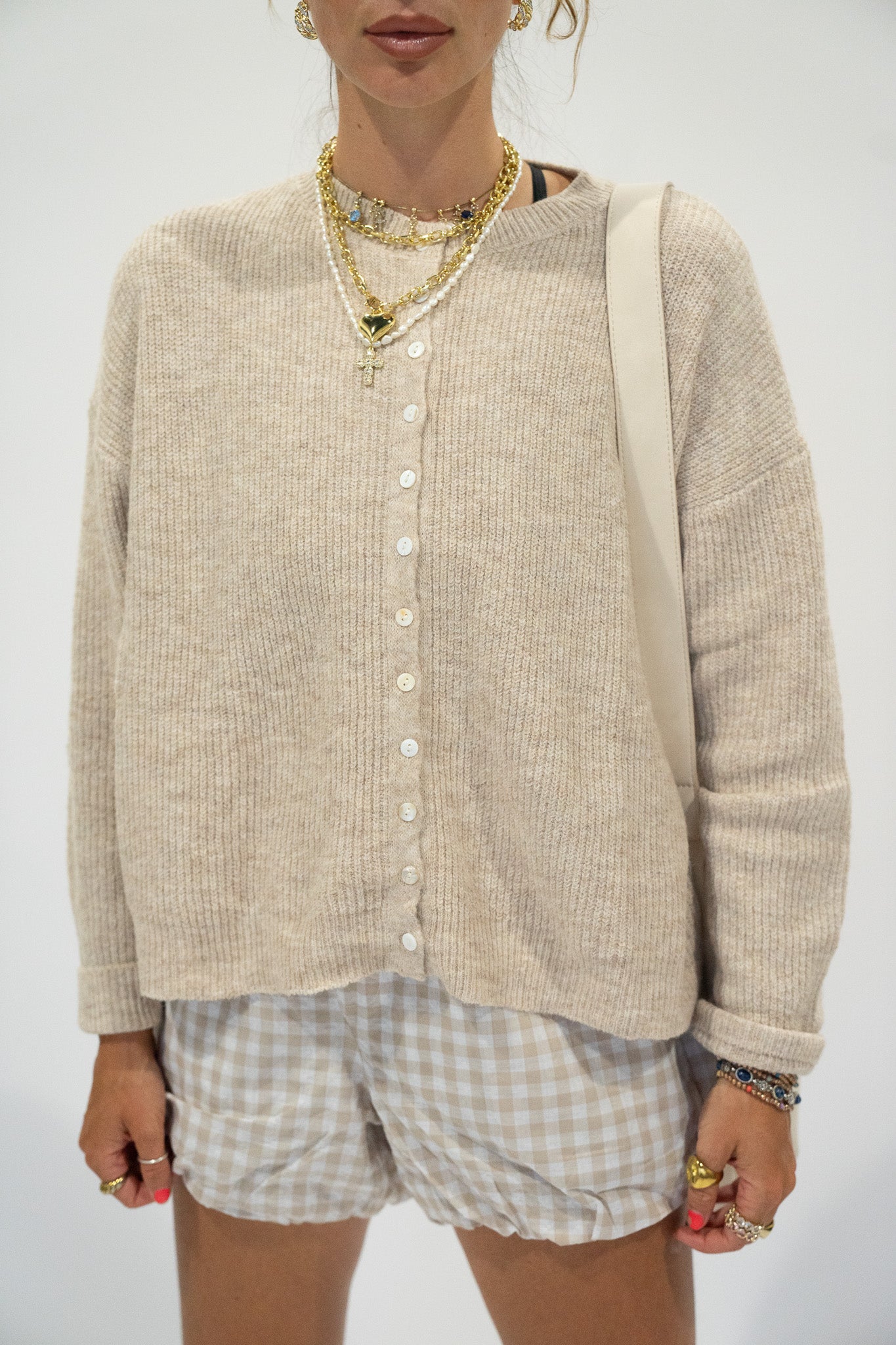 Neutral Ribbed Cardigan