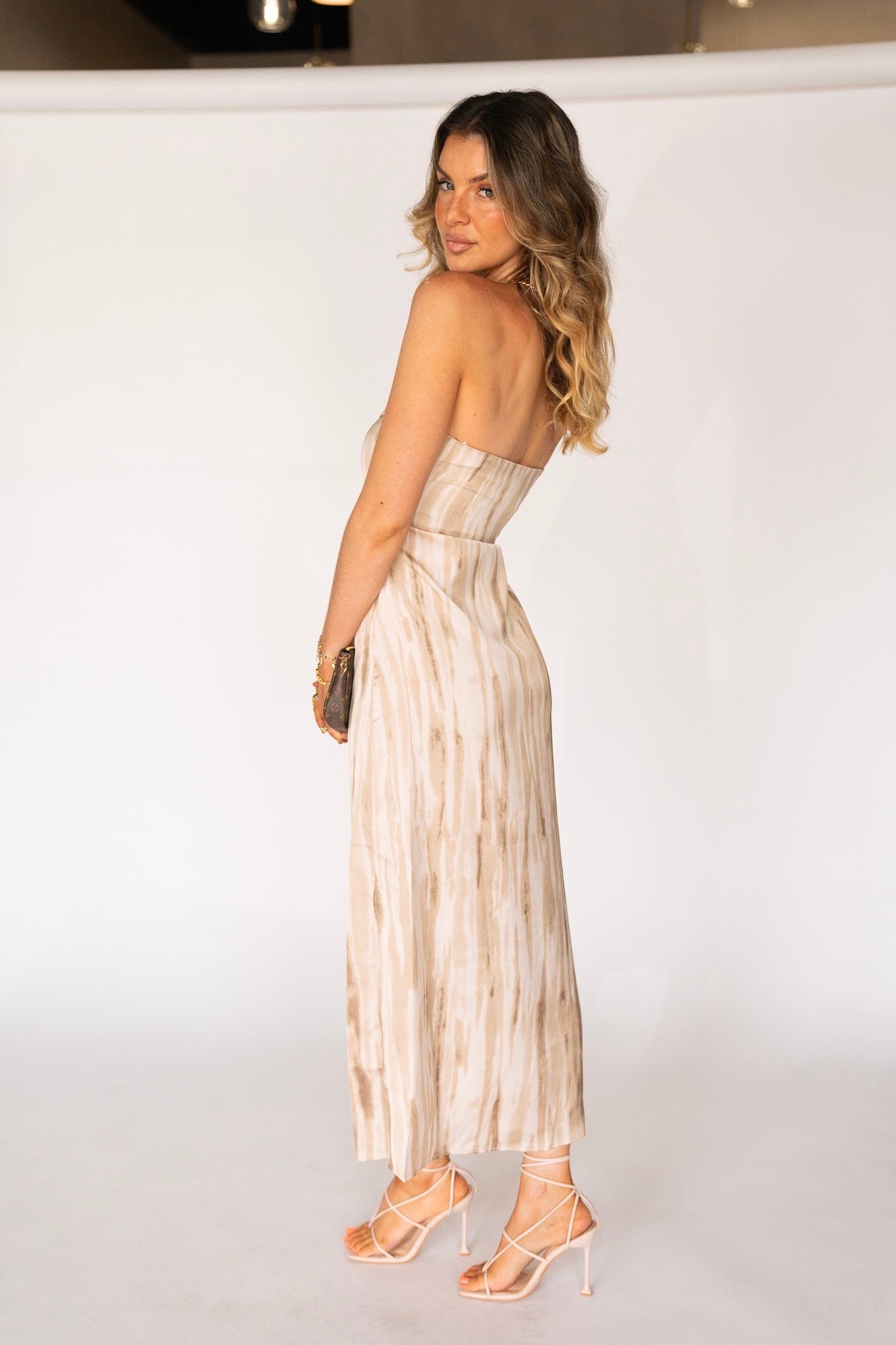 Nude Satin Maxi