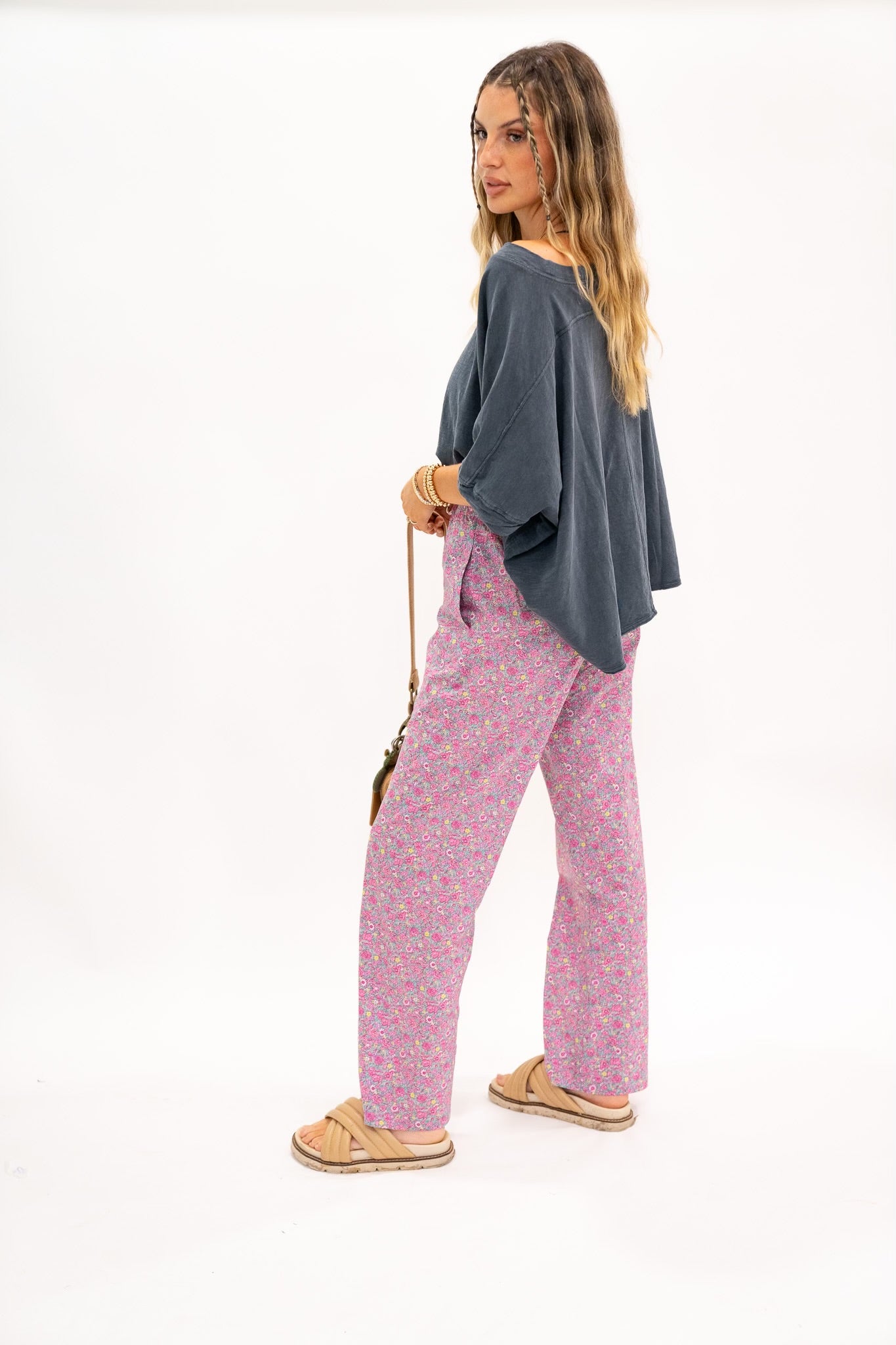 Pink Floral Pants