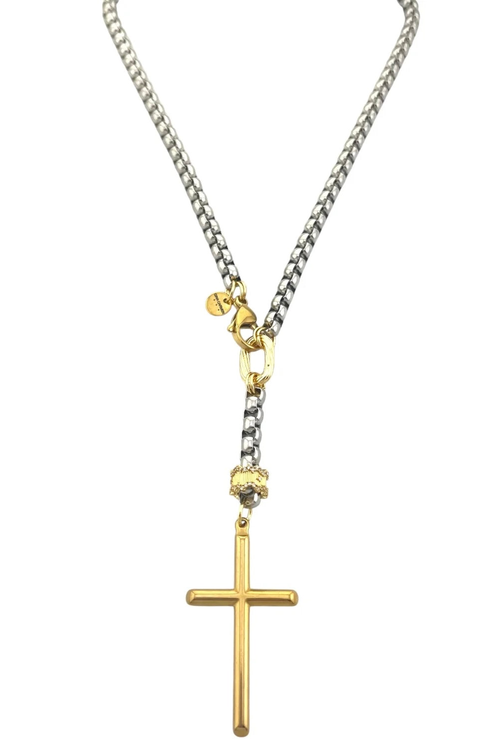 GIGI Mixed Metal Cross Necklace