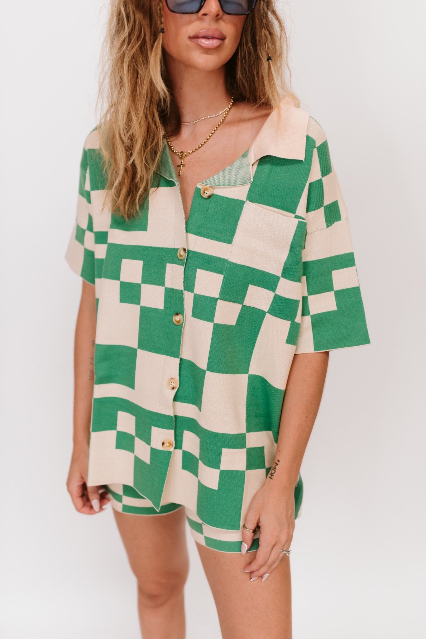 Chloe Button Up - Green