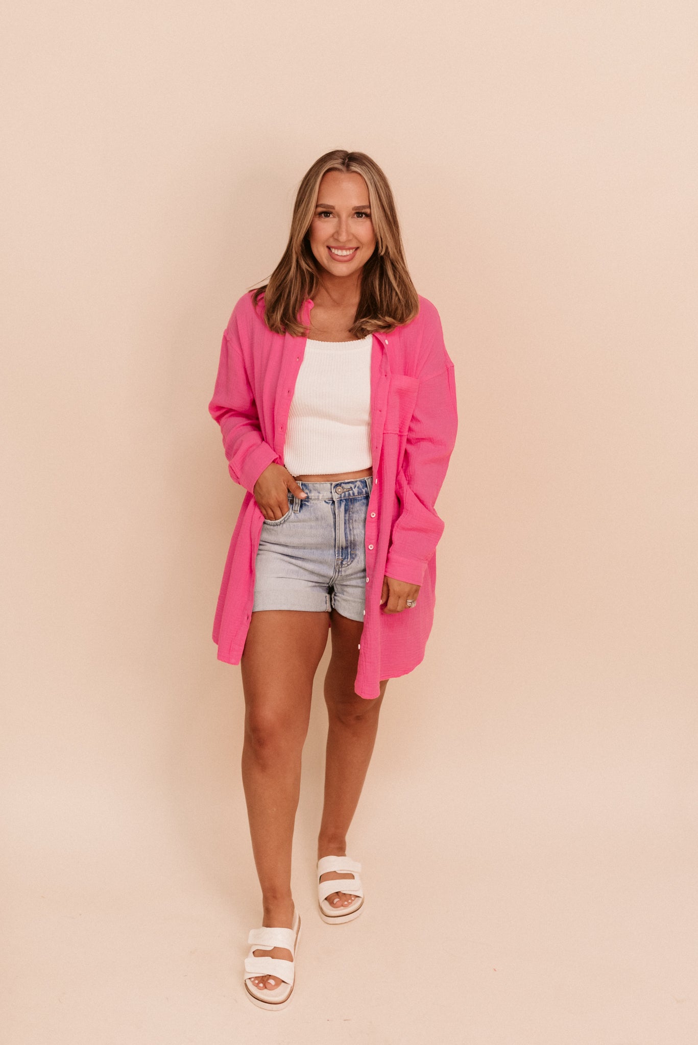 Oversized Gauze Button Down (Multiple Colors)