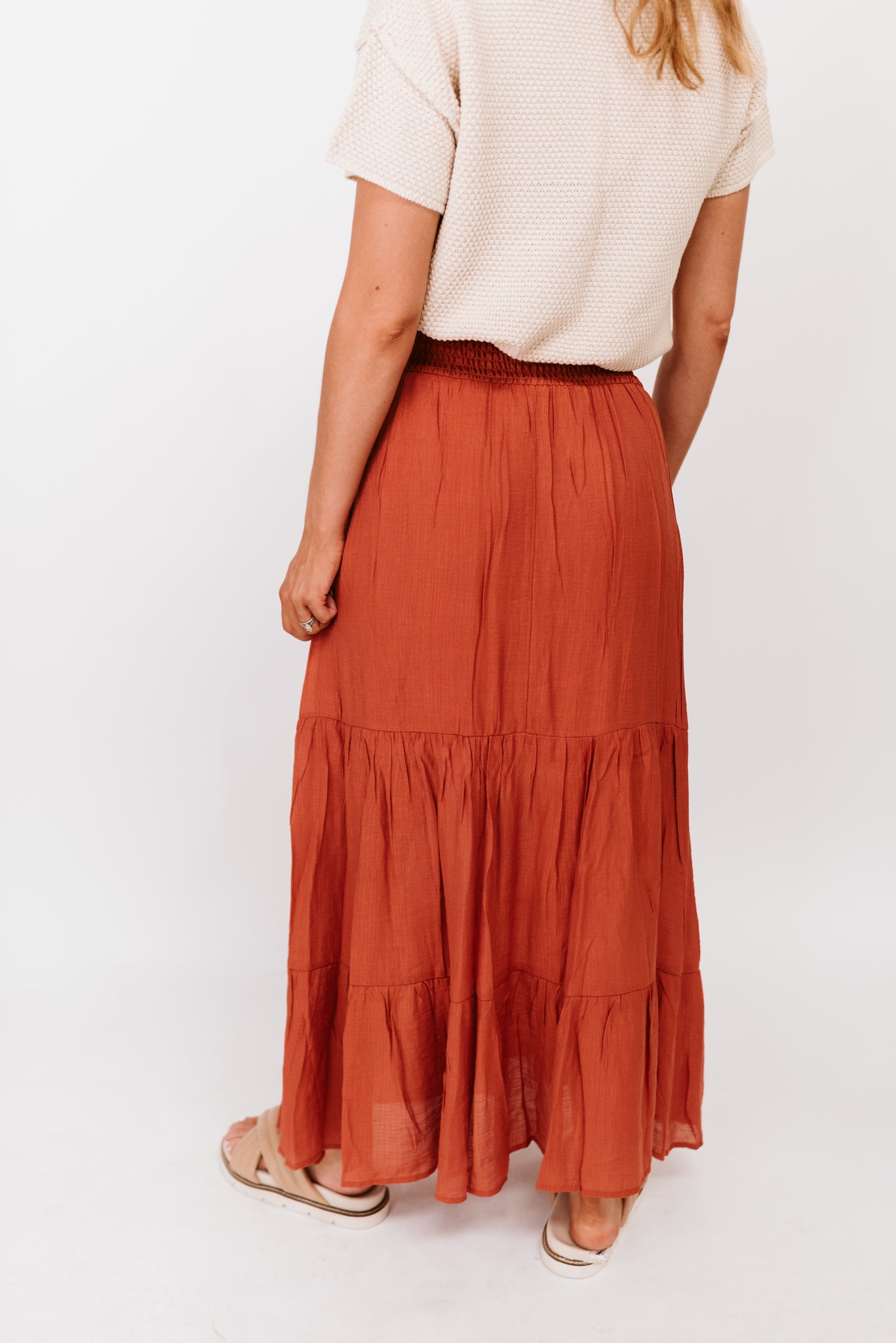 Smocked Waist Maxi Skirt