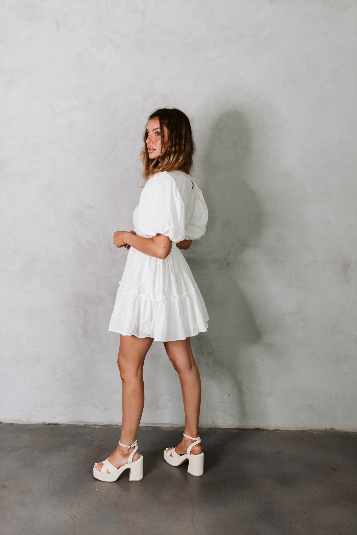 Poplin Ruffle Dress