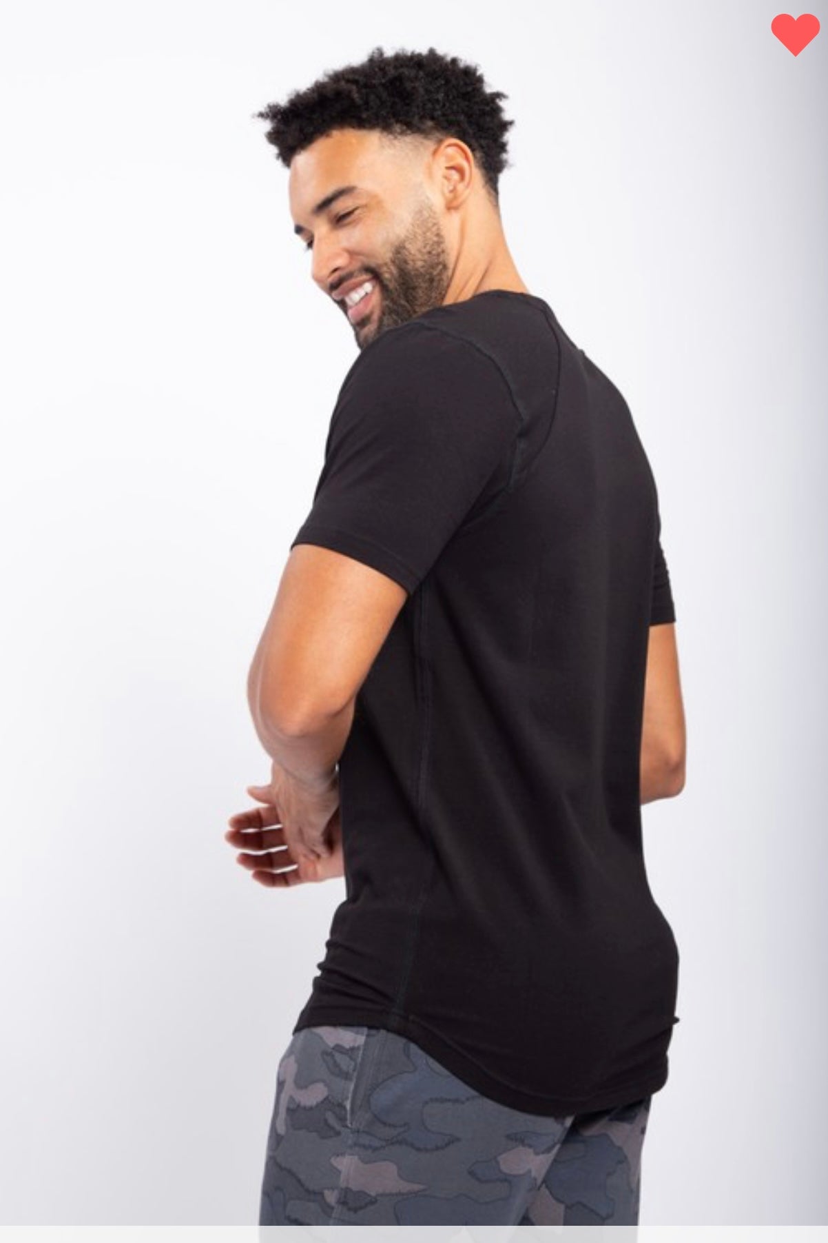 Curved Hem Short Sleeve Shirt