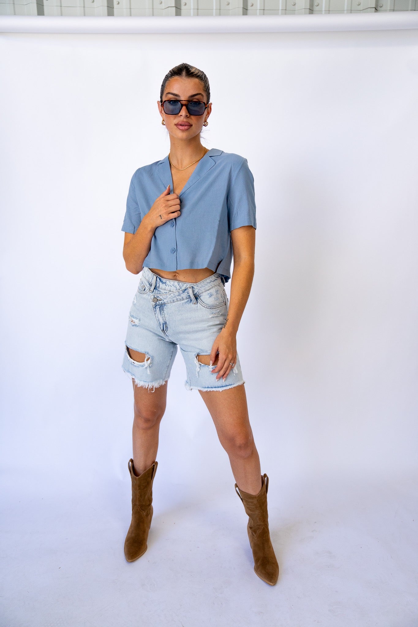 High Rise Boyfriend Shorts