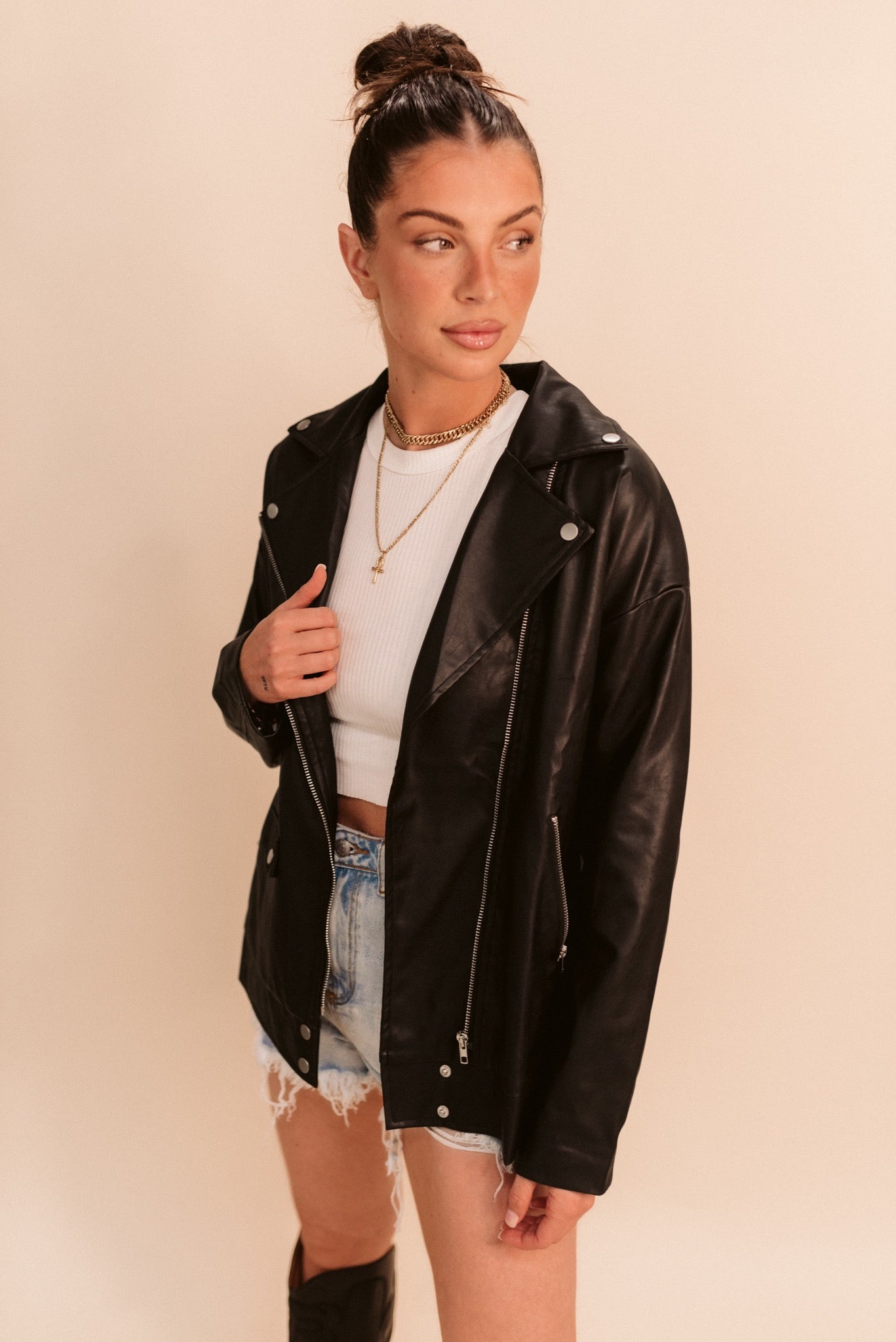 Oversized Leather Jacket