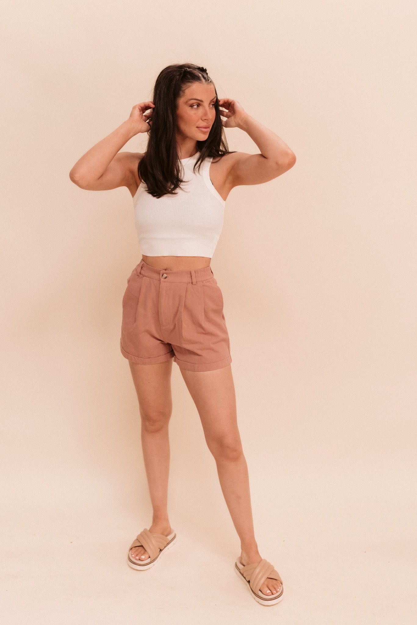 Pleated High Waist Shorts (Multiple Colors)