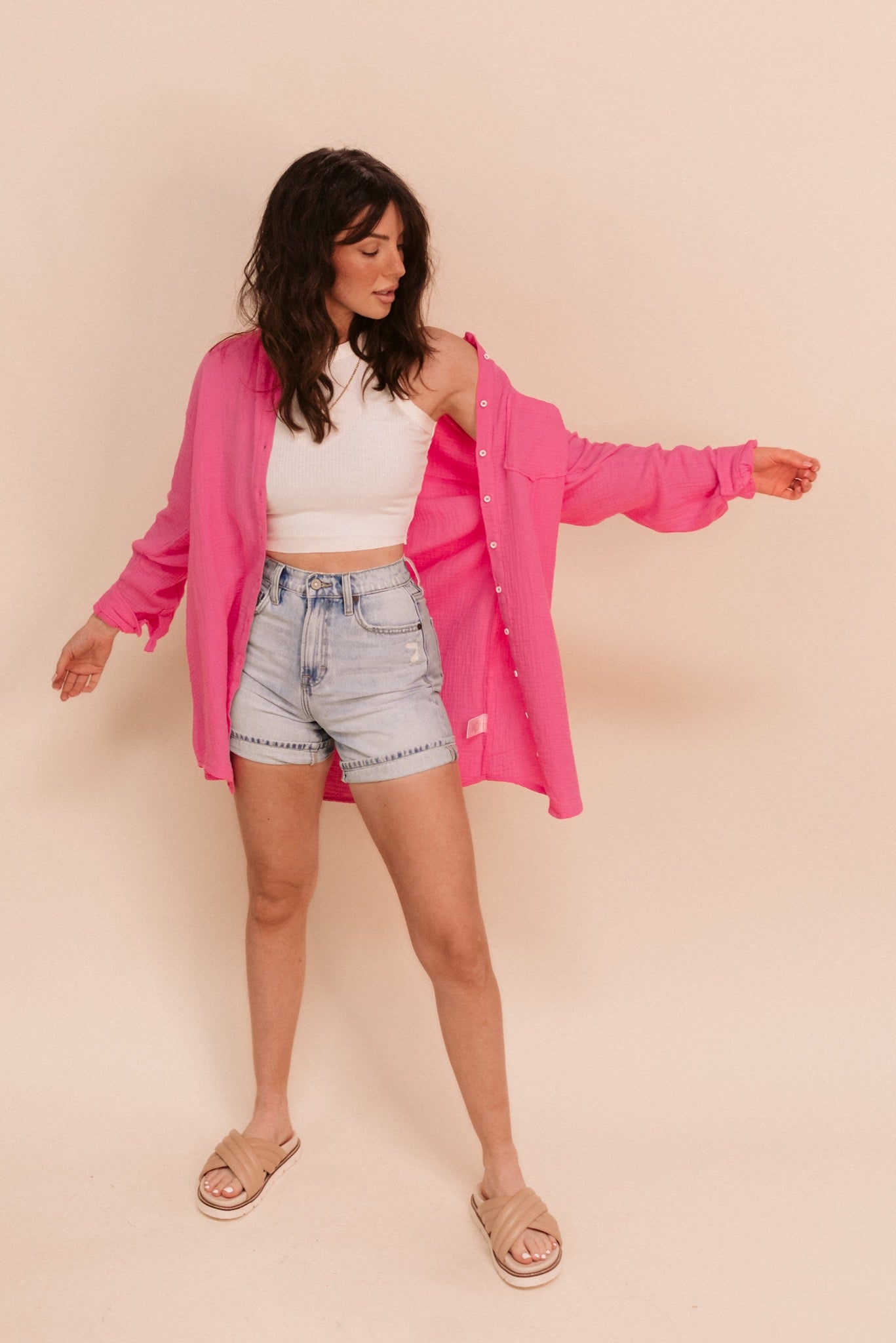 Oversized Gauze Button Down (Multiple Colors)