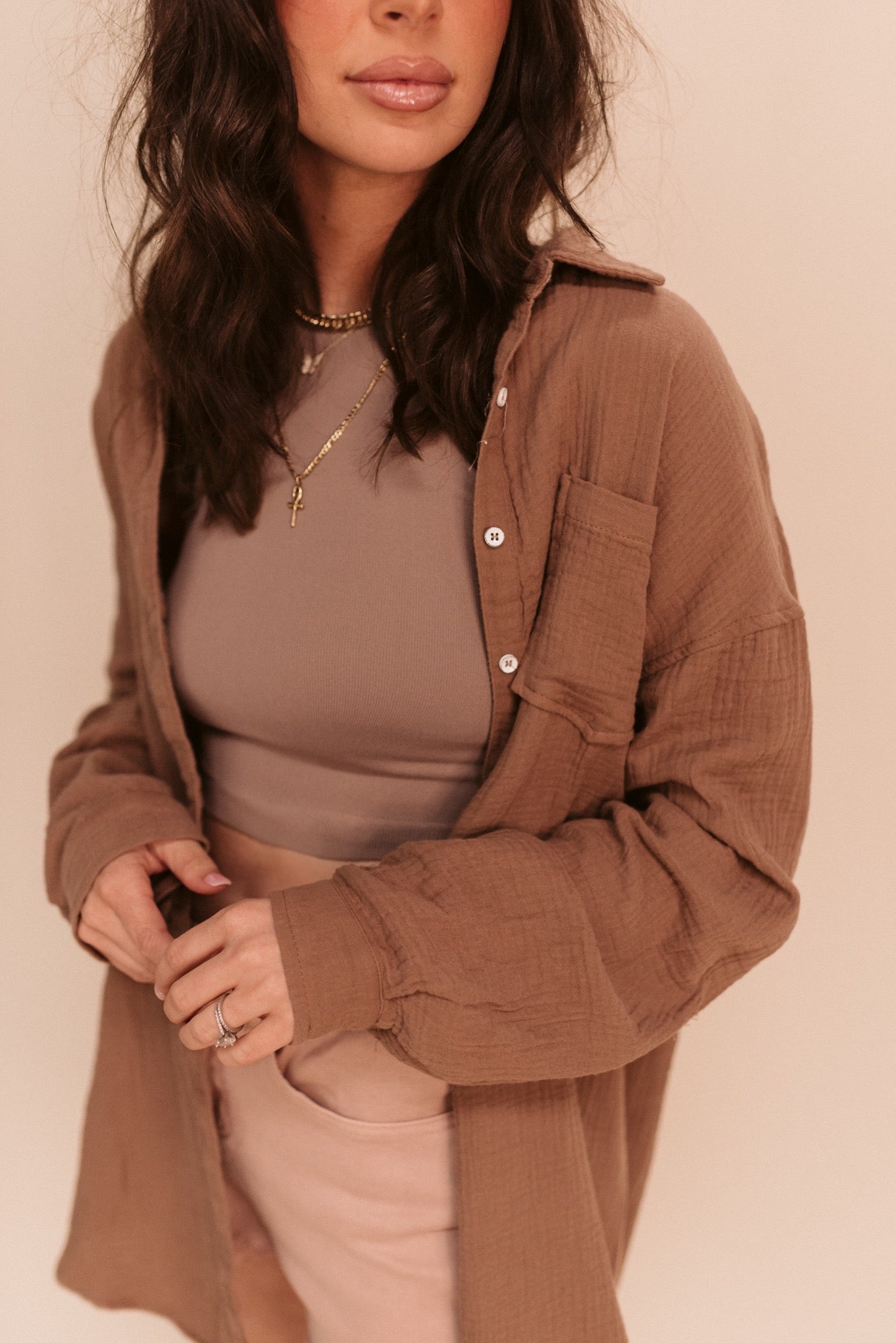 Oversized Gauze Button Down (Multiple Colors)