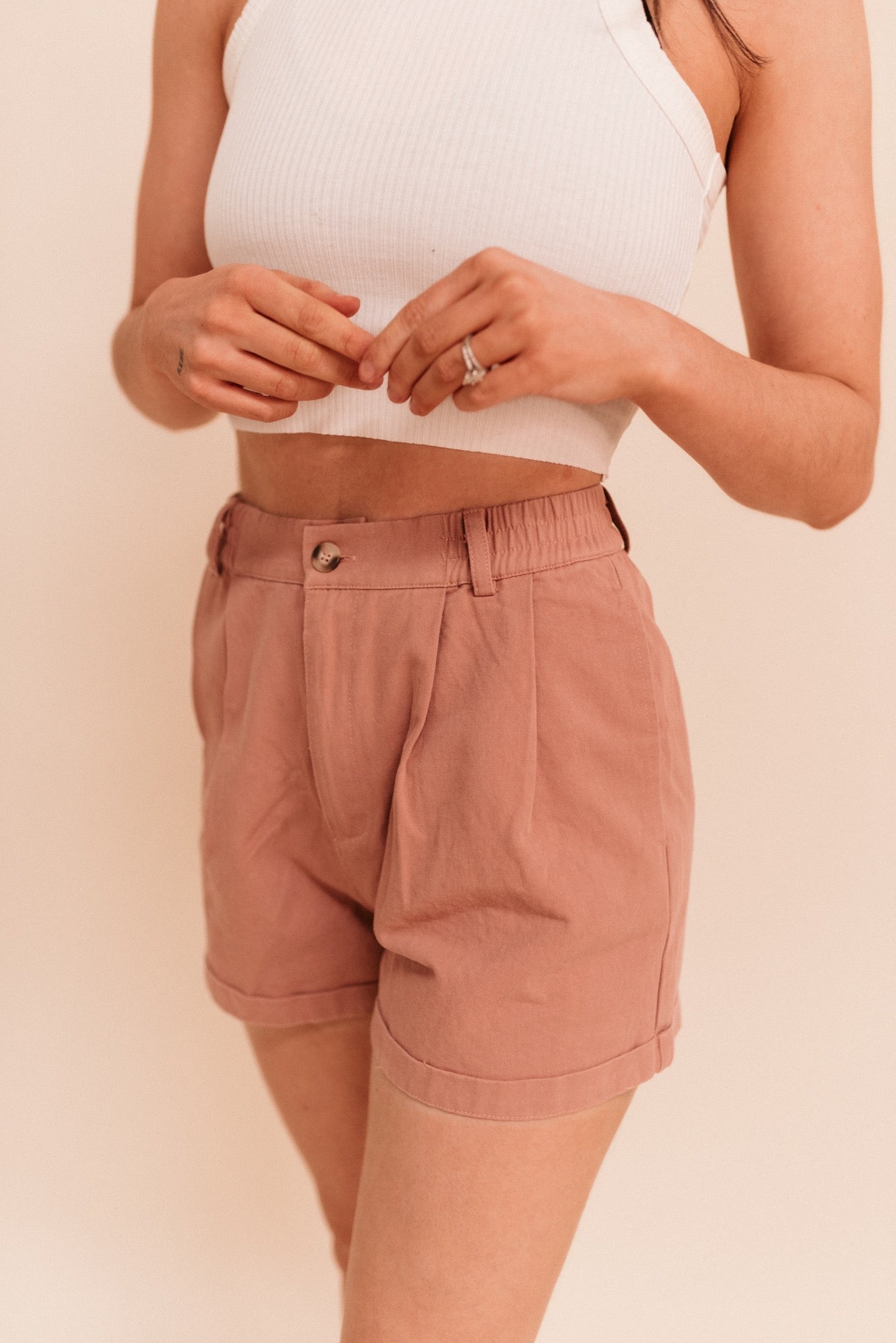 Pleated High Waist Shorts (Multiple Colors)