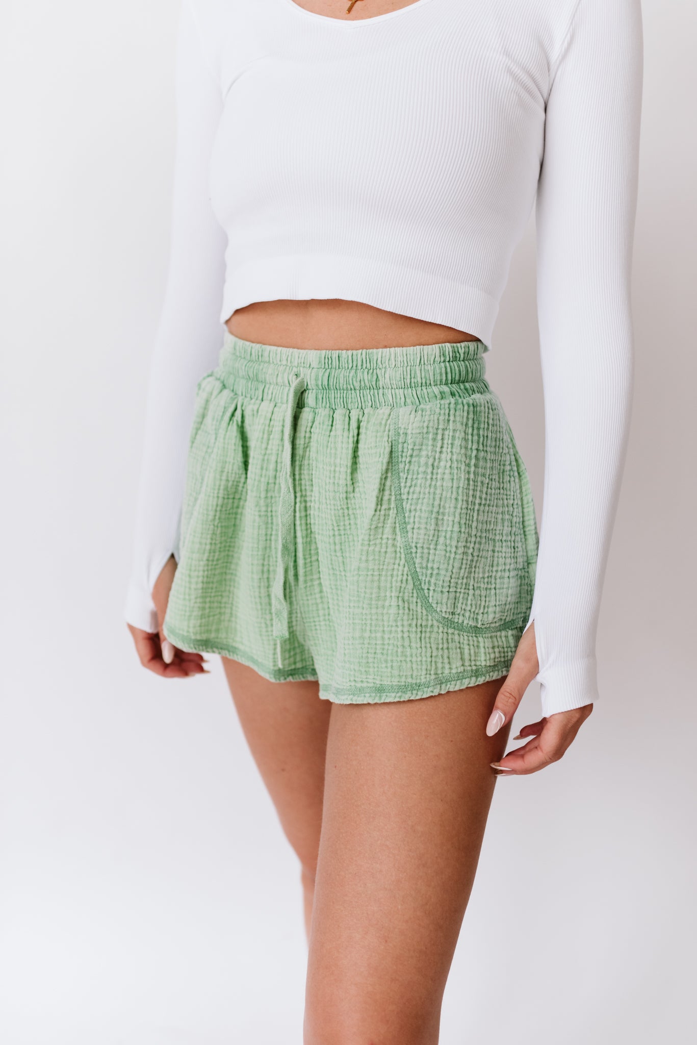 Flare Waffle Shorts (Multiple Colors)