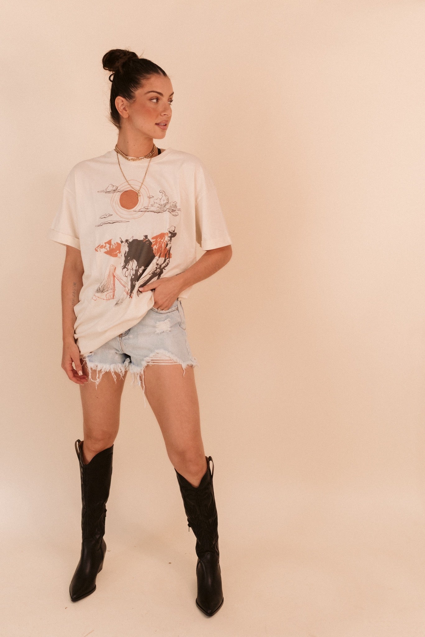 Cowboy Graphic T Dress