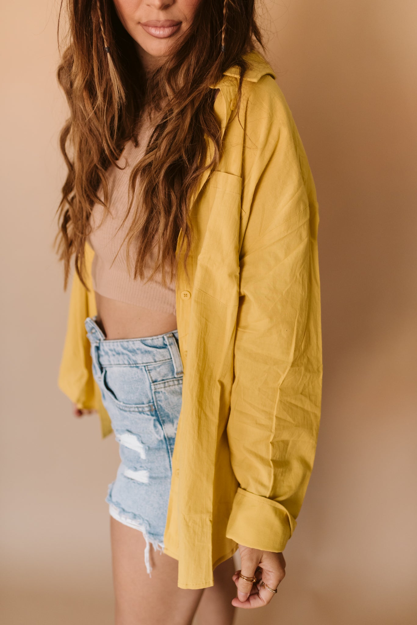 Breezy Button Down - Mustard