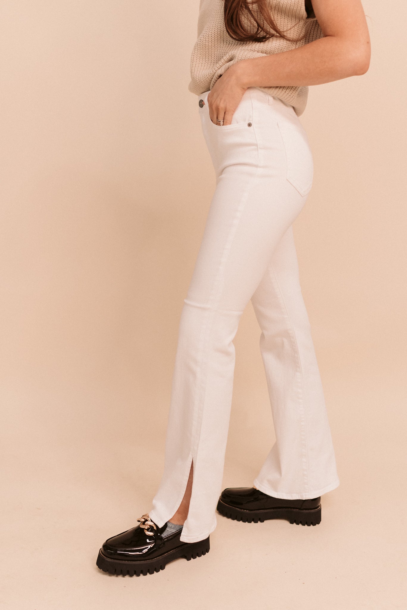 White Boot Cut Denim Jean