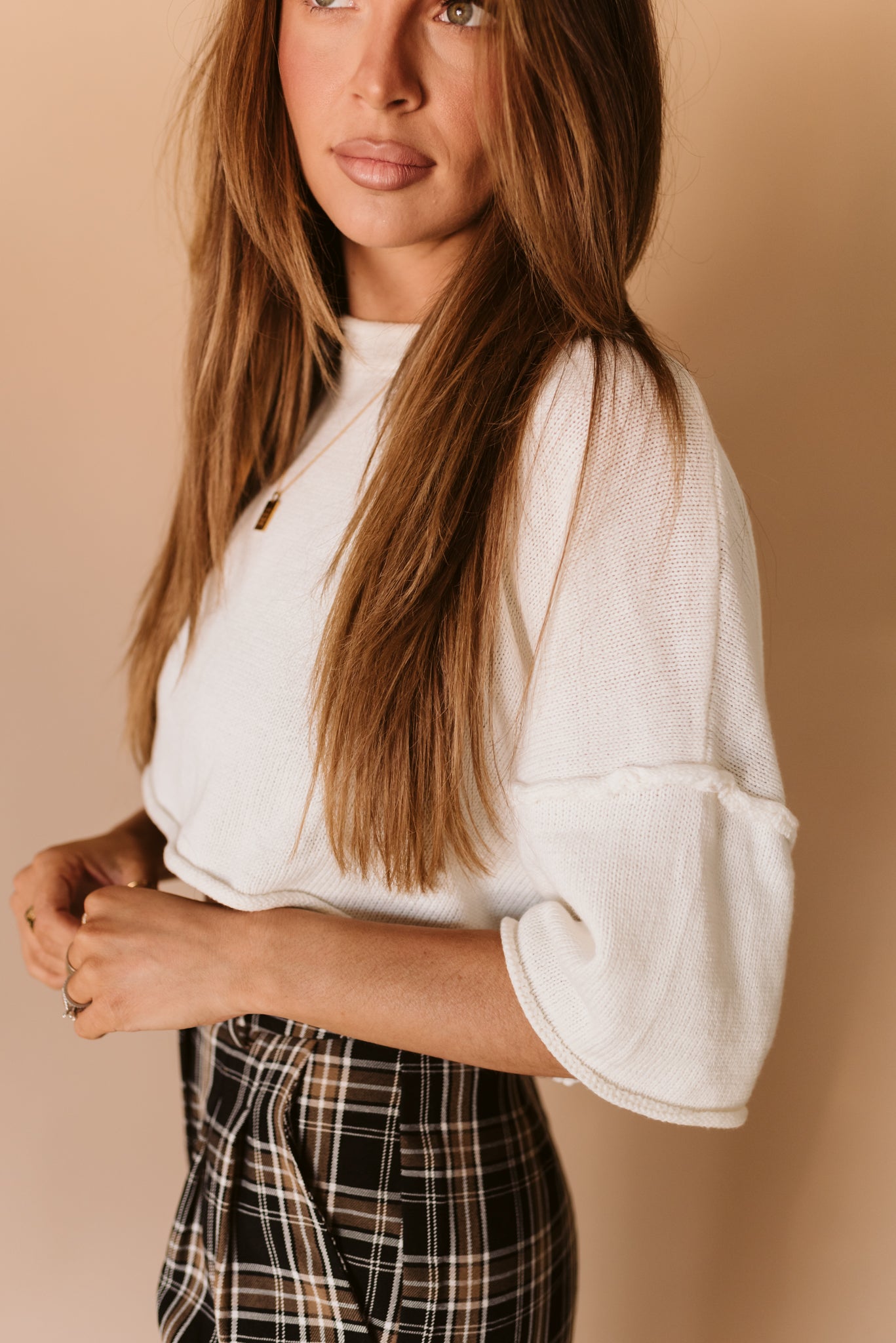Pria Cropped Sweater - Ivory