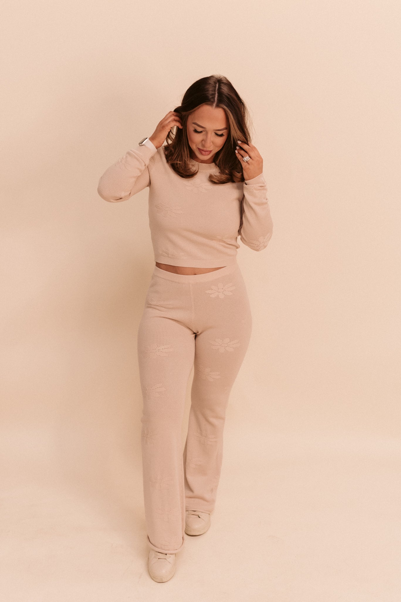 Beige Knit Pants