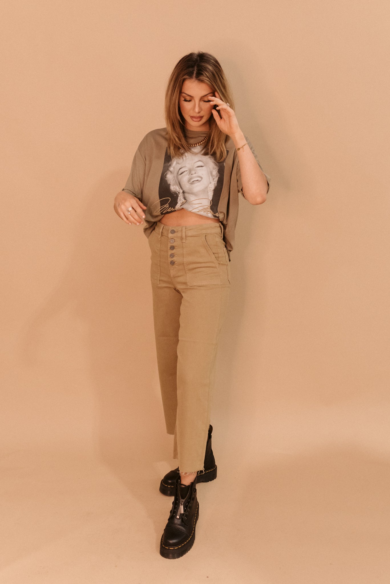 Wheat High Rise Denim