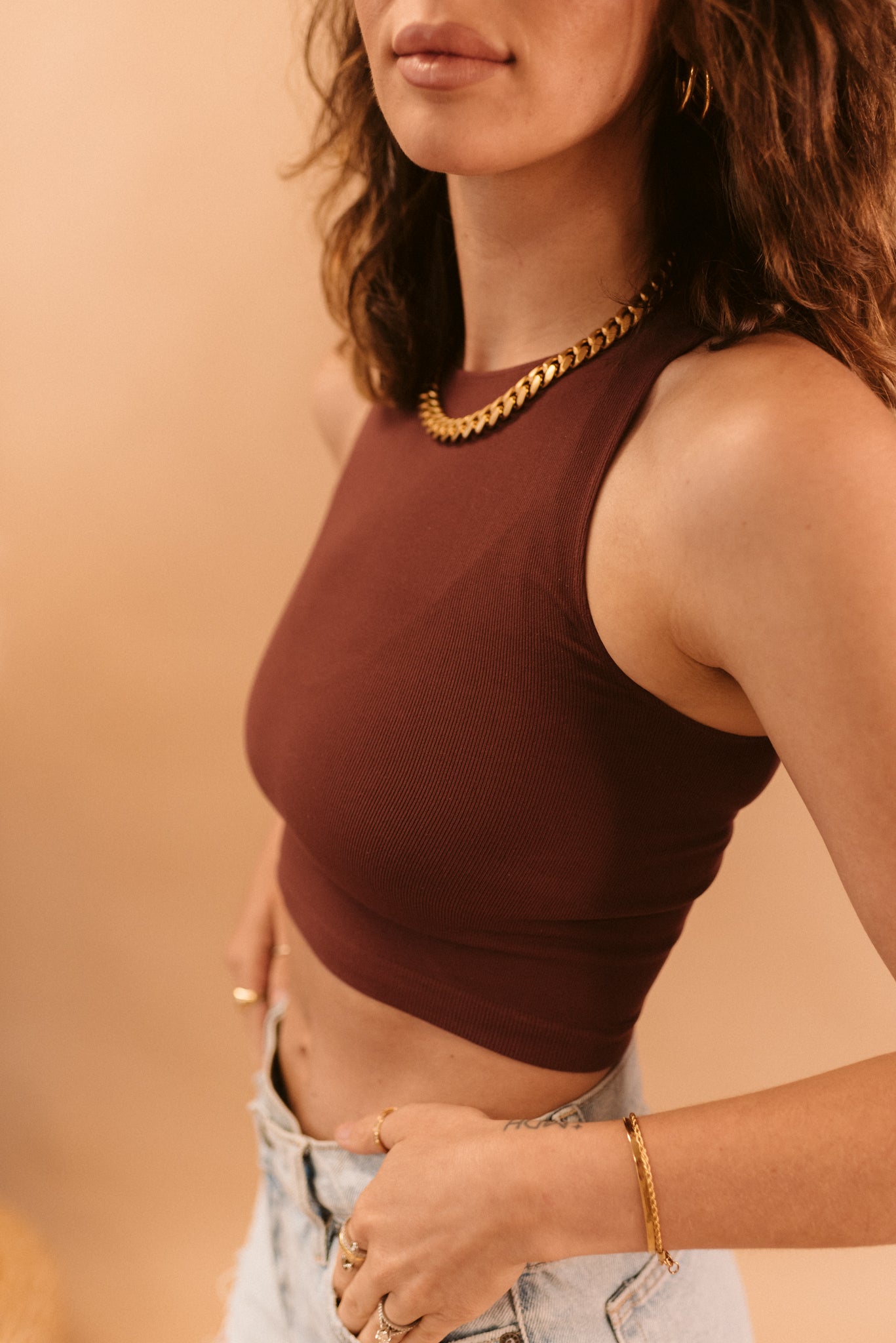 Ashley High Neck Top - Multiple Colors