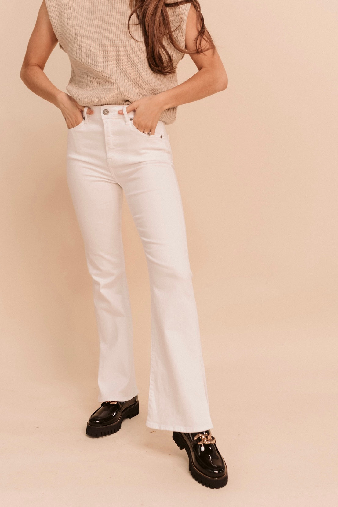 White Boot Cut Denim Jean