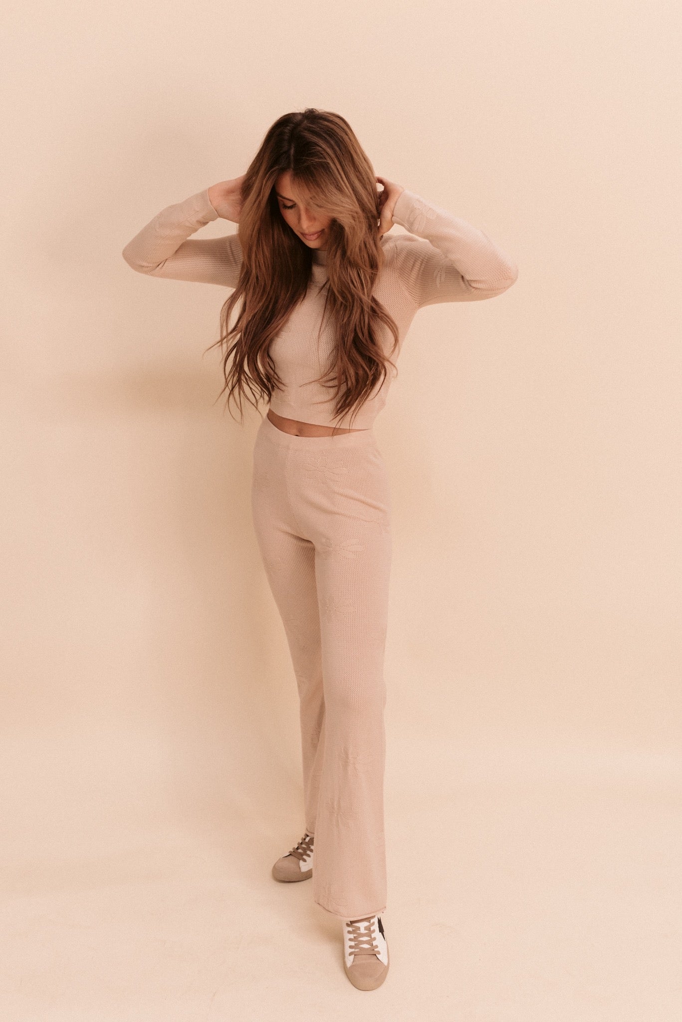 Beige Knit Pants
