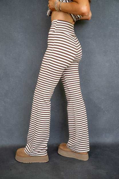 Heidi Fit & Flare Pants - Brown