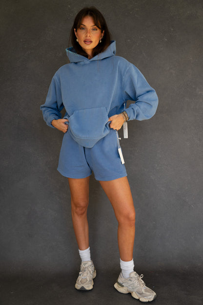 Essential Ocean Blue Cotton Shorts