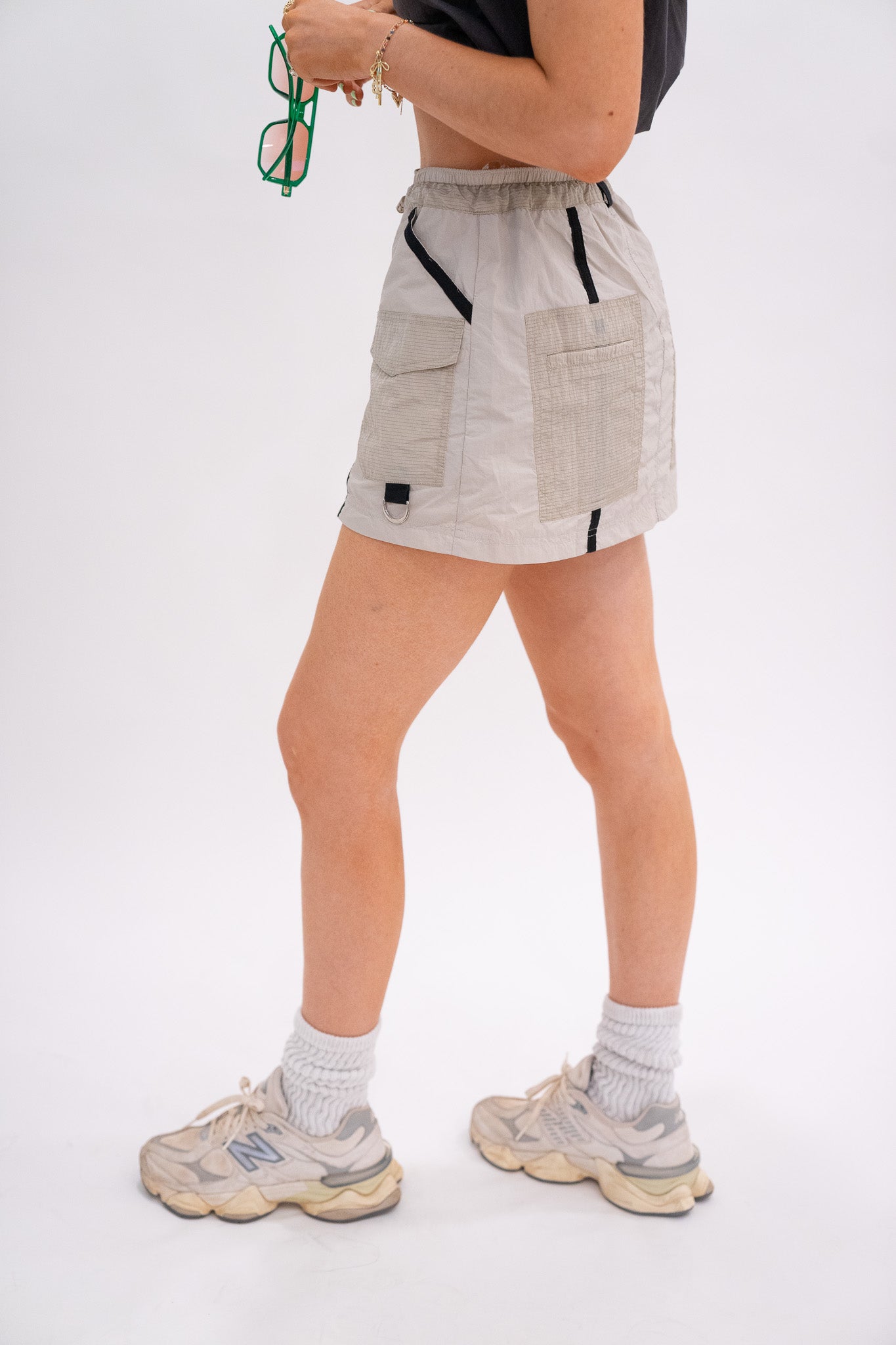 Nylon Cargo Skort