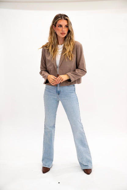 Mocha Cropped Blazer