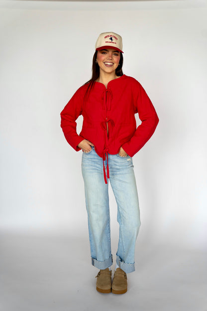 Scarlet Cozy Tie Jacket