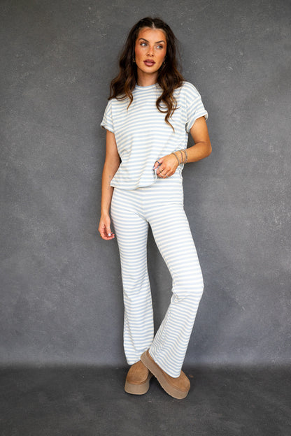 Heidi Fit & Flare Pants - Light Blue