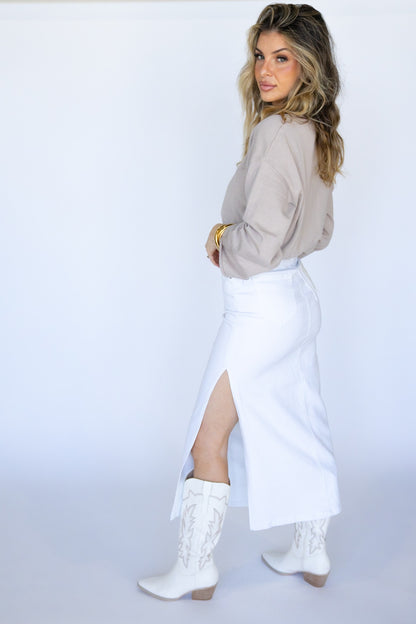 Peyton Side Slit Midi Skirt (Multiple Colors)