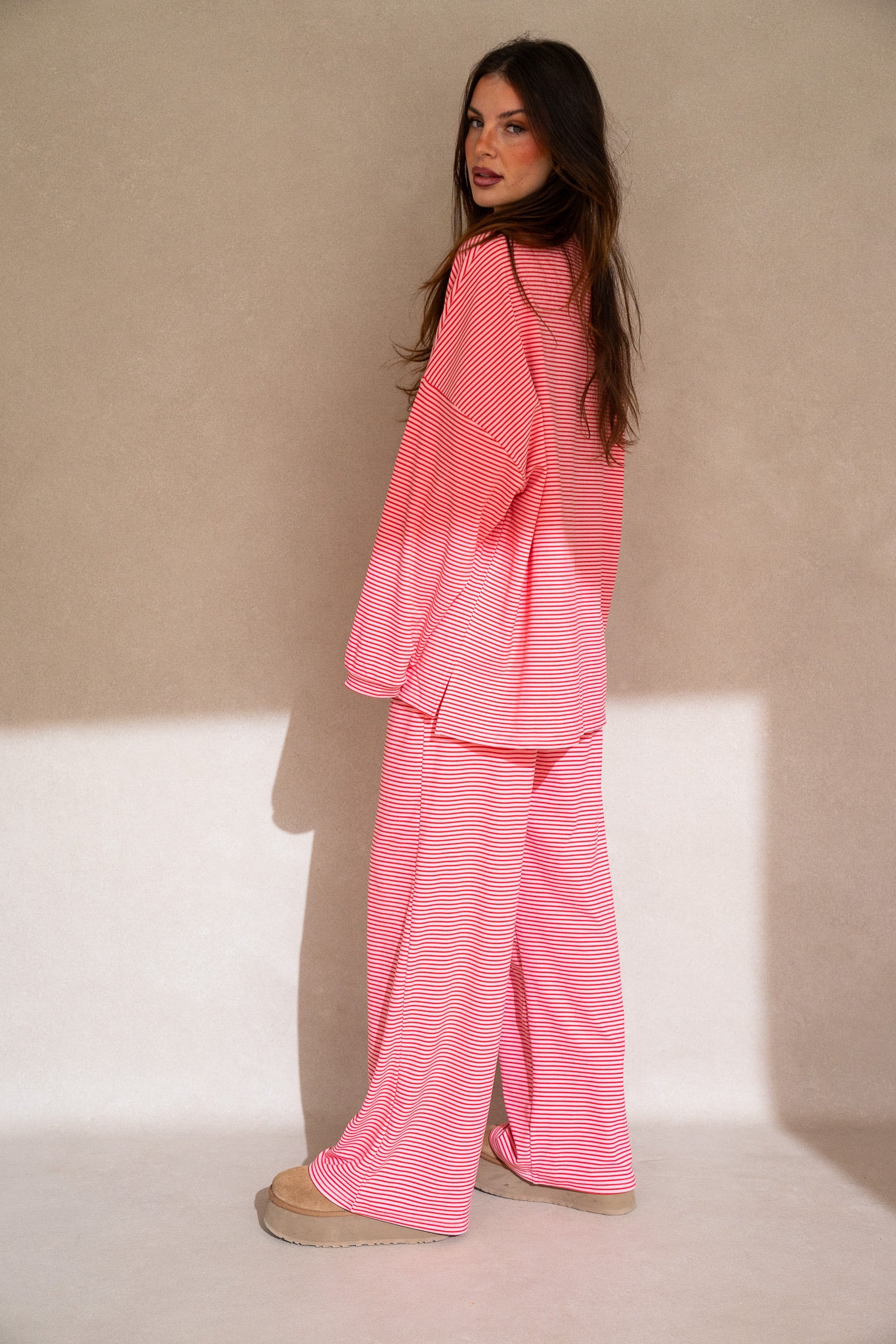 Katy Striped Top: Pink/Red