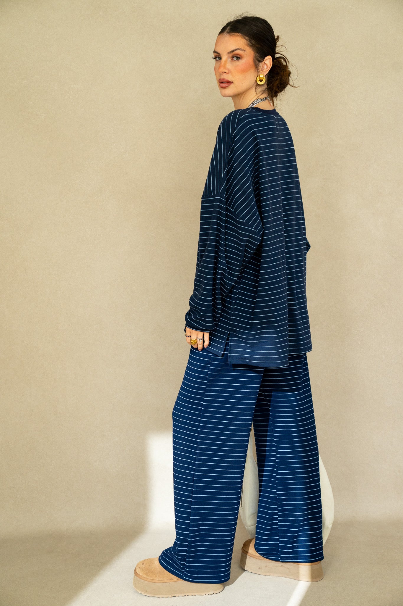 Katy Striped Top - Navy/Blue