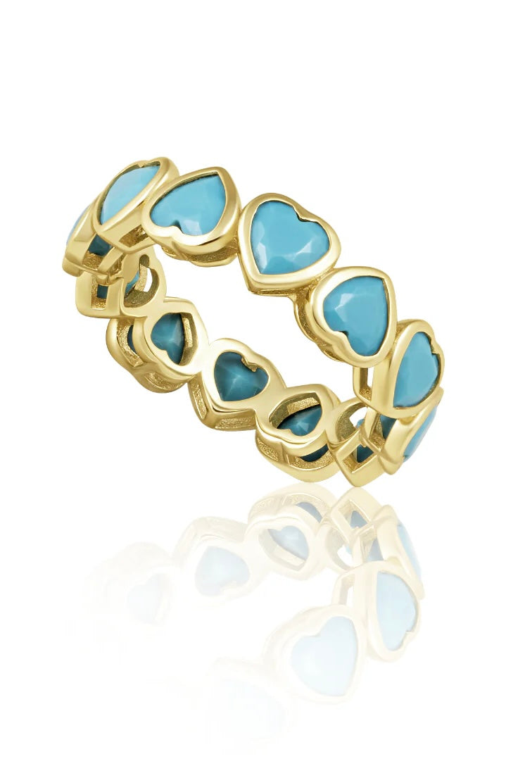 Bezel Heart Ring (Multiple Colors)
