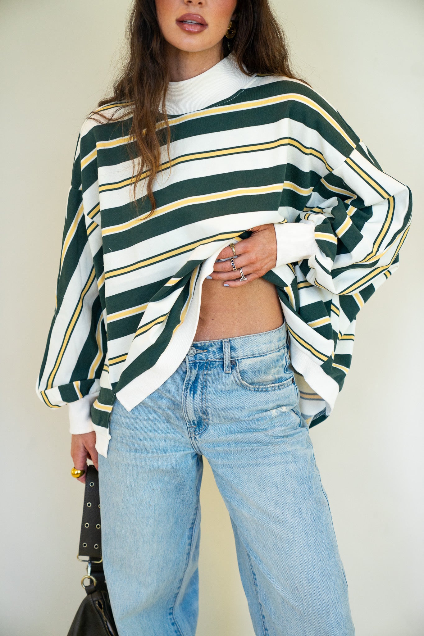 Striped Oversized Crewneck