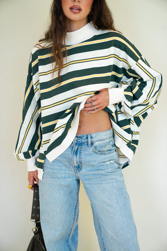 Striped Oversized Crewneck