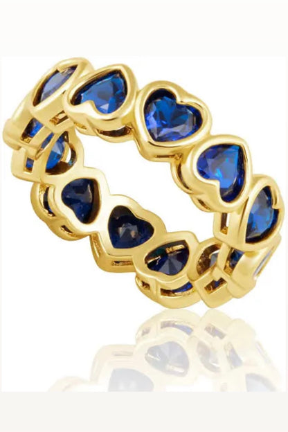 Bezel Heart Ring (Multiple Colors)