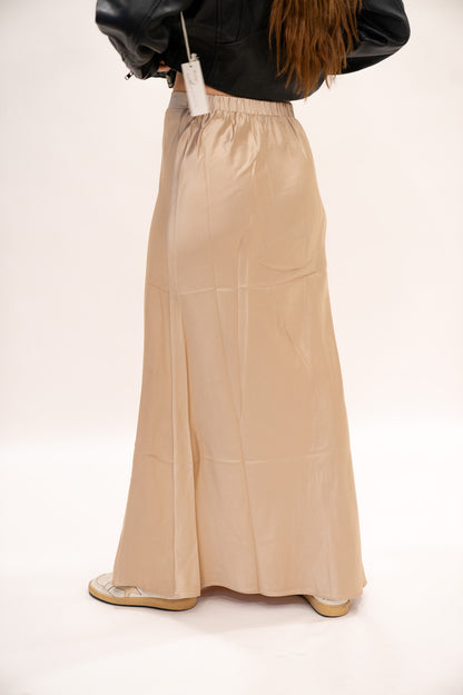 Stretch Waist Satin Skirt (Multiple Colors)