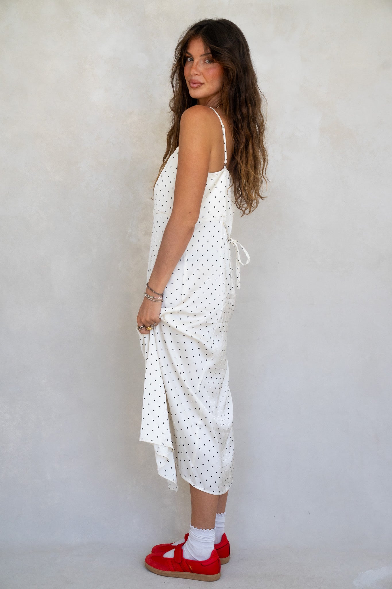 Satin Polka Dot Dress
