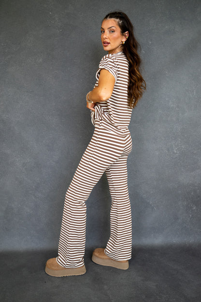Heidi Fit & Flare Pants - Brown