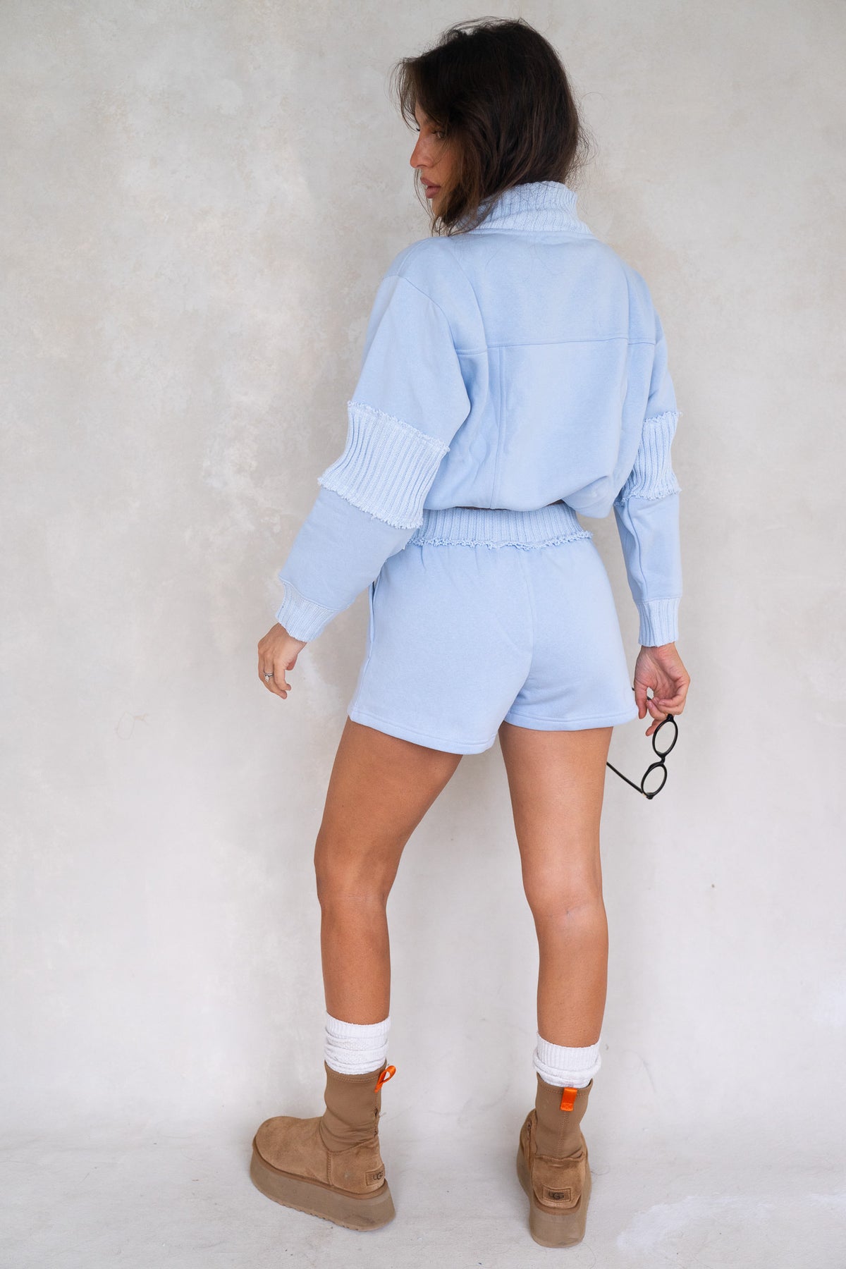 Lake Blue Fleece Sweat Shorts