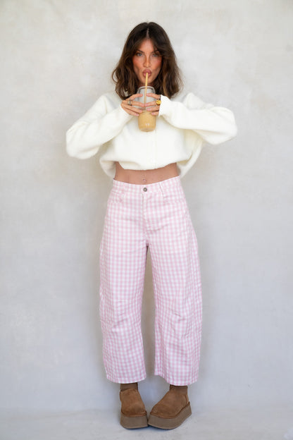 Pink Gingham Barrels