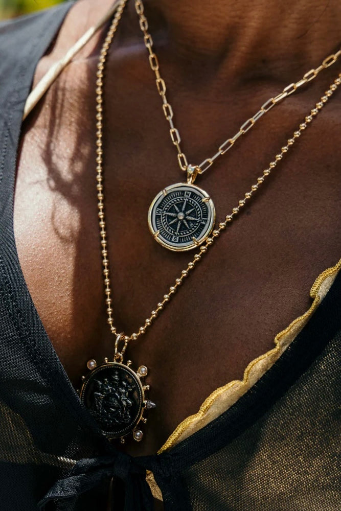Compass Coin Necklace